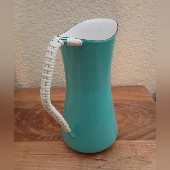 Vintage Dansk Kobenstyle Robin Egg Blue Enamel Pitcher Jens Denmark Turquoise - Picture 2 of 6